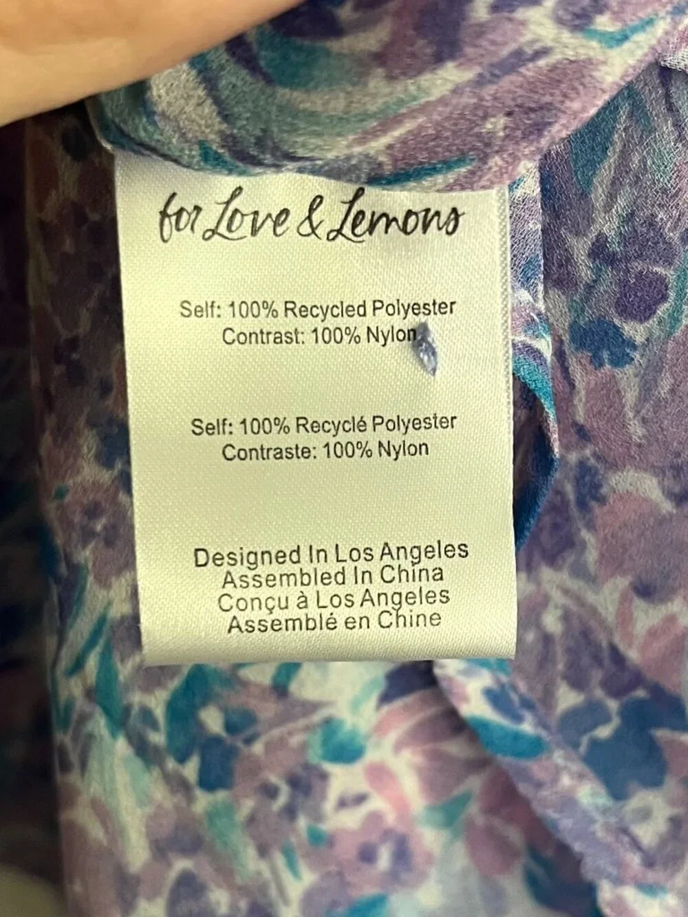 For Love & Lemons Floral Lace Sleeve Plunge Front Mini Dress NWT